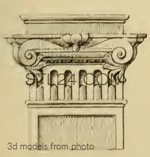 Капители и базы (CHAPITER_1228 -  | 3D model 3DSMAX / OBJ / STL) 3D модель для ЧПУ станка